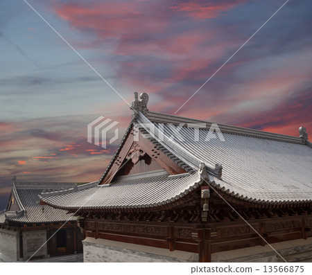 On the territory Giant Wild Goose Pagoda or Big Wild Goose Pagoda,  southern Xian, China 13566875