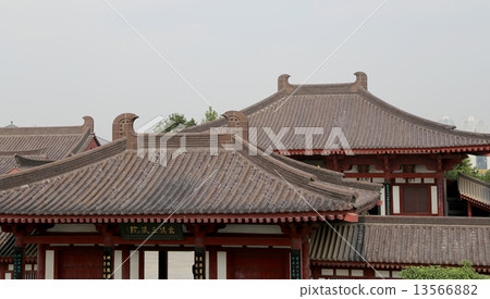 Roof decorations on the territory Giant Wild Goose Pagoda, Xian (Sian, Xi'an),Shaanxi province,China 13566882