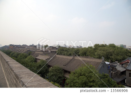 View of the city of Xian (Sian, Xi'an), Shaanxi province, China 13566906