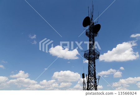 Communication transmitter against a sky background 13566924