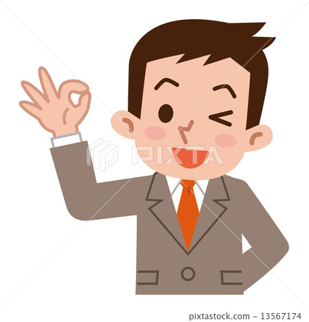 Young businessman with OK sign 13567174
