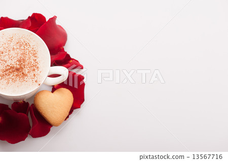 Closeup image of lovely heart shape cookie 13567716