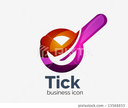 Modern tick abstract wave logo design 13568833