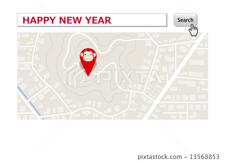 Monkey and map with words - Stock Illustration [13568853] - PIXTA
