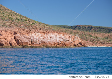 baja california coast rocks and desert 13570274