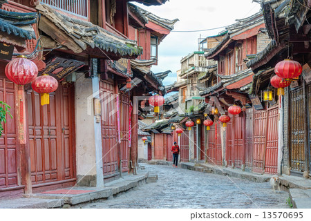 中國 雲南省麗江世界文化遺產 麗江城堡 照片素材 圖片 圖庫