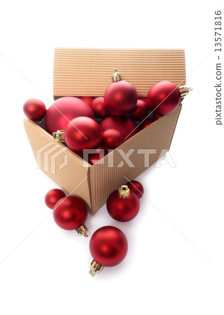 Red Christmas balls 13571816