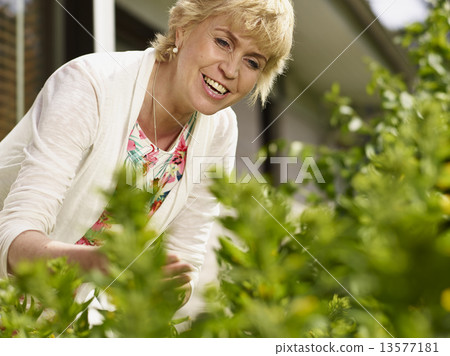 Woman and plants 13577181