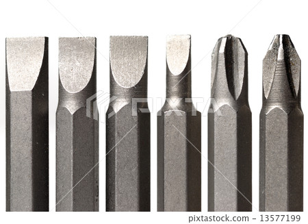 Screw-drivers in line isolated 13577199