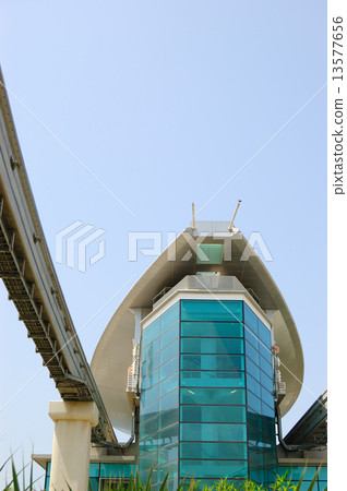 The Palm Jumeirah monorail station, Dubai, UAE 13577656