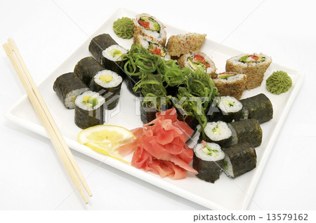delicious seafood sushi at a Japanese restaurant 13579162