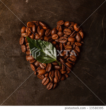 heart coffee made from coffee beans heart coffee made from coffee beans 13580395