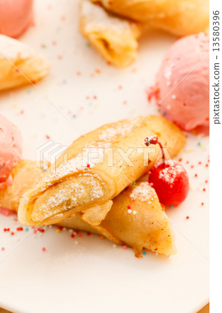 pancakes with ice cream pancakes with ice cream 13580396
