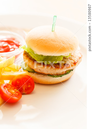 burger with french fries burger with french fries 13580987