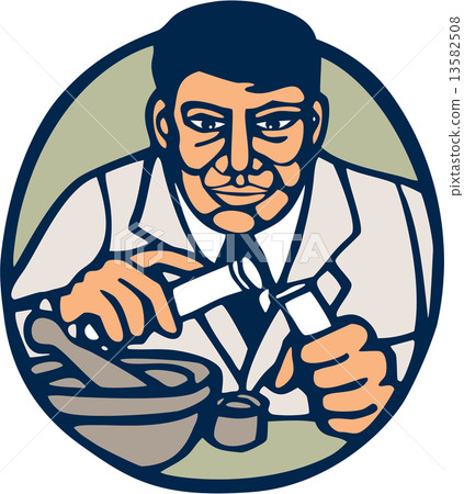 Scientist Test Tube Woodcut Linocut Scientist Test Tube Woodcut Linocut 13582508