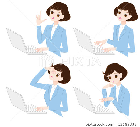 小姐和筆記本電腦 13585335