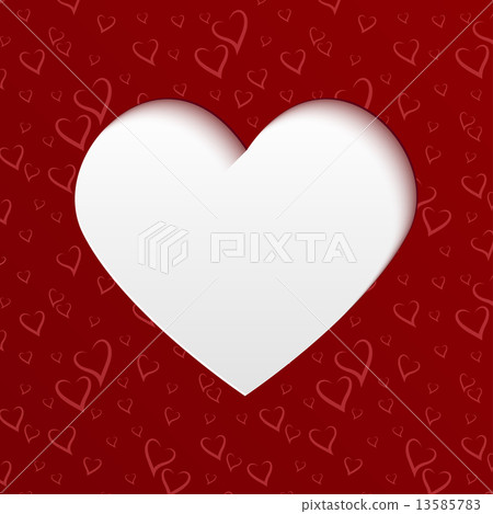 Valentines day card with paper cut heart - Stock Illustration [13585783 ...