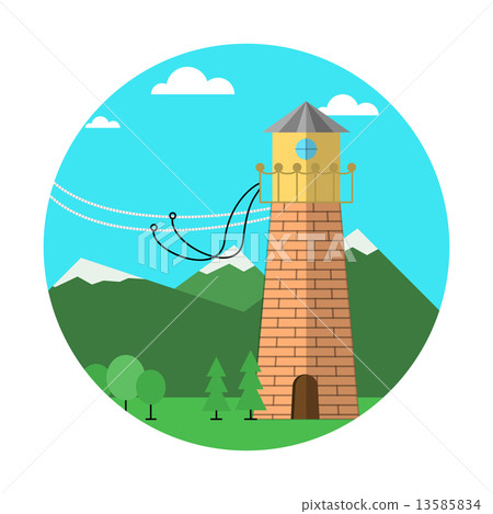 Flat colored vector icon for rope jumping 13585834