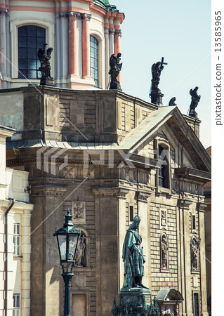 Saint Francis of Assisi church and Charles IV statue in Prague 13585965