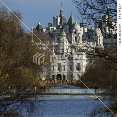 St James's Park and Horse Guards Parade - London England 13586482