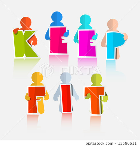 Keep Fit Vector Colorful Paper Slogan - Title 13586611