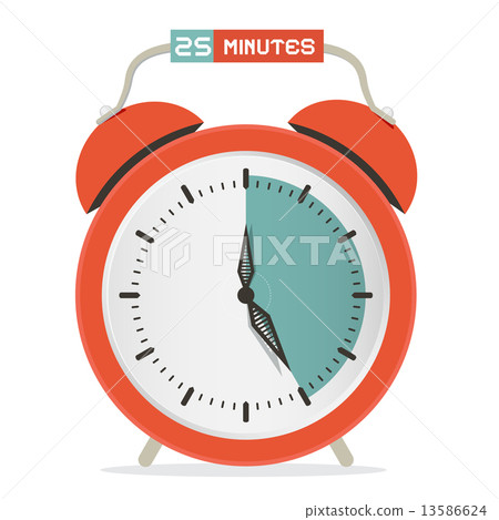 Twenty Five Minutes Stop Watch - Alarm Clock Vector Illustration 13586624
