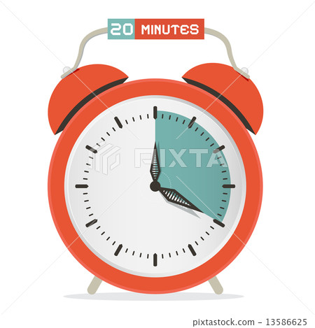 Twenty Minutes Stop Watch - Alarm Clock Vector Illustration 13586625