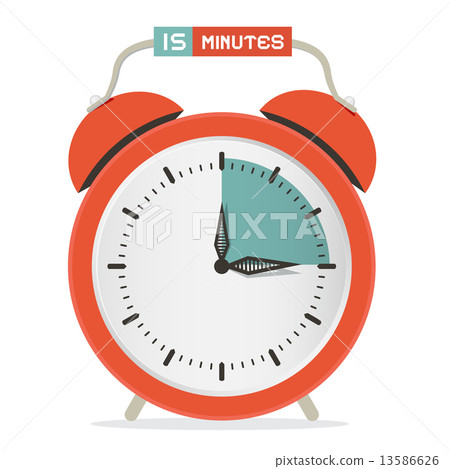 Fifteen Minutes Stop Watch - Alarm Clock Vector Illustration Fifteen Minutes Stop Watch - Alarm Clock Vector Illustration 13586626