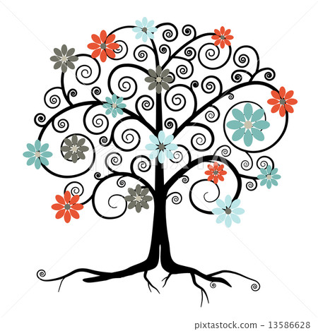 Vector Tree in Blossom Isolated on White Background Vector Tree in Blossom Isolated on White Background 13586628