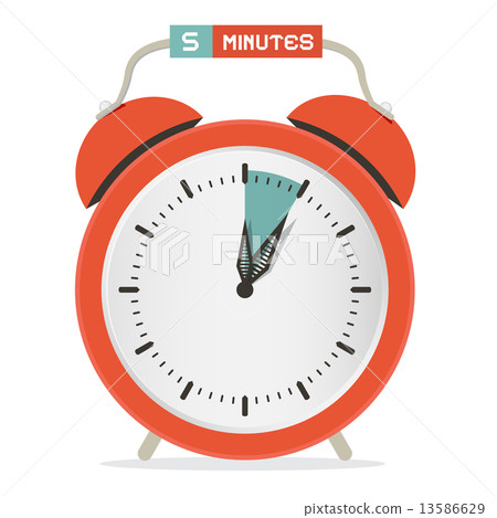 Five Minutes Stop Watch - Alarm Clock Vector Illustration 13586629