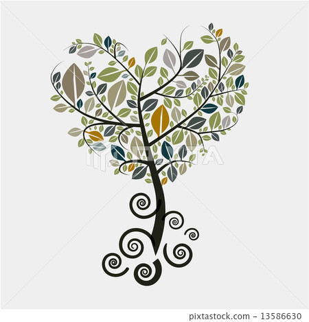 Tree Vector Symbol with Curled Roots Tree Vector Symbol with Curled Roots 13586630
