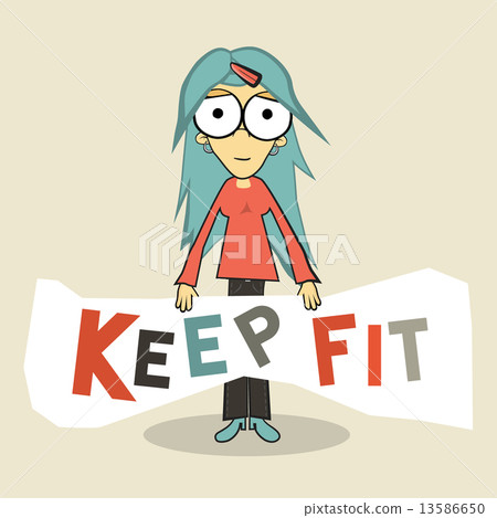 Keep Fit Girl Vector Illustration 13586650
