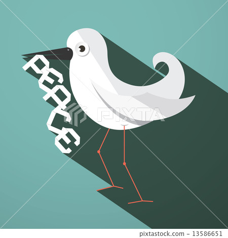 Peace Dove Retro Flat Design Vector Illustration 13586651