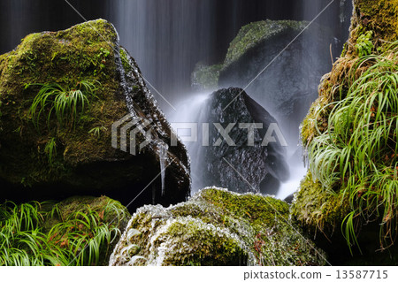 Mossy rocks and waterfalls 13587715