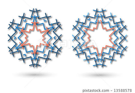 Abstract hexagonal flakes star 13588578