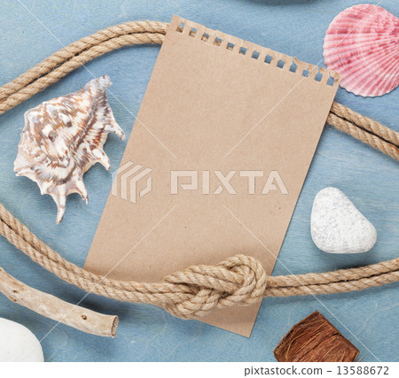 Piece of paper and sea stuff Piece of paper and sea stuff 13588672