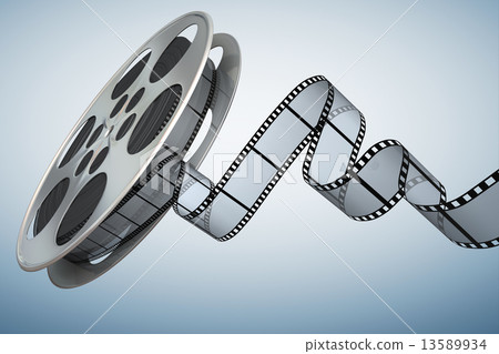 Film reel . Clipping path included 13589934