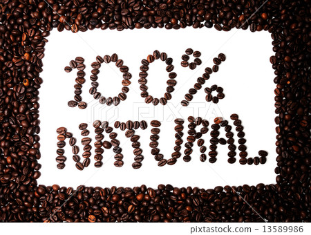 coffee beans and text 100 % natural coffee beans and text 100 % natural 13589986