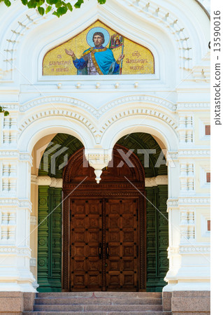 Fresco Above Entrance In Alexander Nevsky Cathedral, An Orthodox 13590016