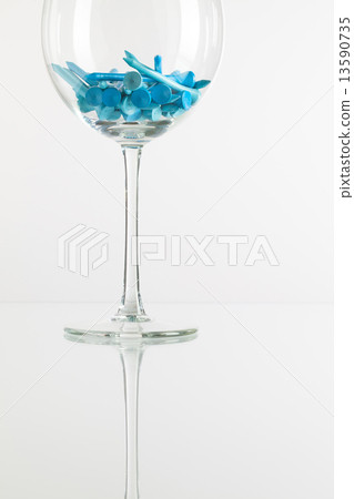 Glass of wine and golf equipments 13590735