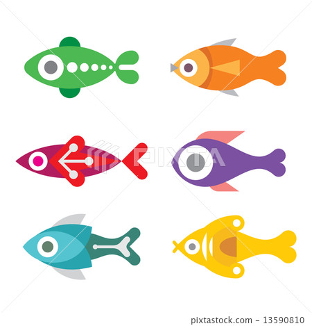 Fish vector icon set 13590810