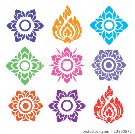 colorful floral of Thai pattern colorful floral of Thai pattern 13590873