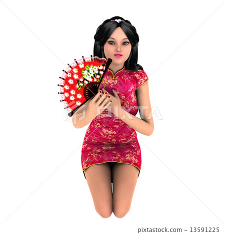 A woman who dances a fan A woman who dances a fan 13591225