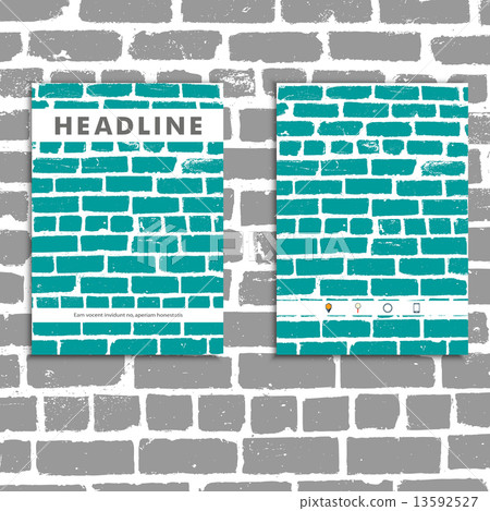 Cover vector book with background color brickwork 13592527