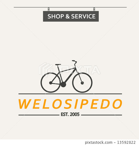 Simple flat vector images bike on the background 13592822
