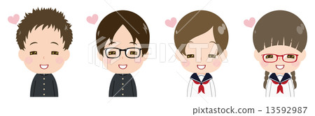 Student face set enthusiasm 13592987