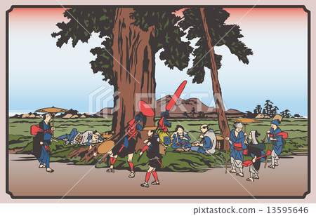 Utagawa Hiroshige Kiso Highway 69th Frame·伏見的插圖 13595646