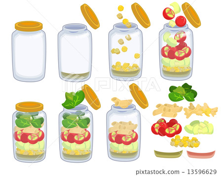 Bottle salad making process and ingredients 13596629
