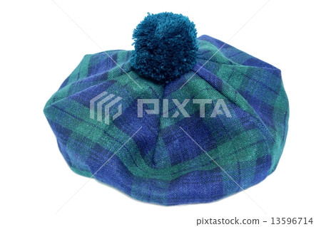 Traditional Scottish Green Tartan Bonnet. 13596714