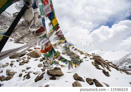 Prayer flag on highest 13596829